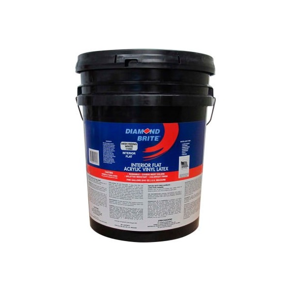 Diamond Brite Interior Paint, Flat, White, 5 gal 11050-5 - main